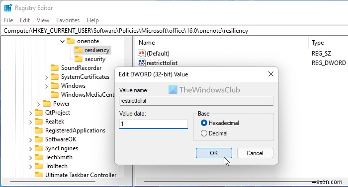 How to disable Unmanaged and Installed OneNote add-ins
