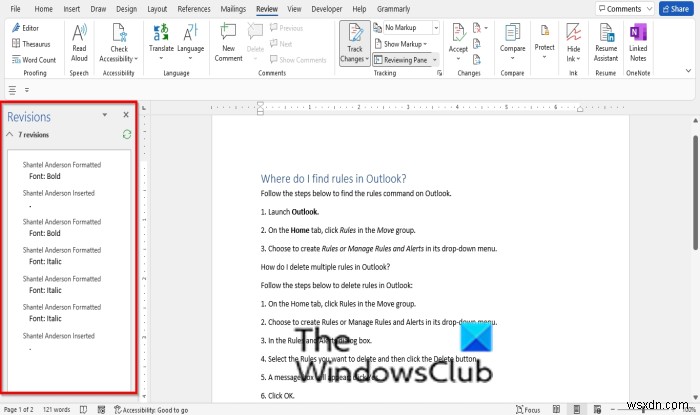 How to Turn On or Off Reviewing Pane in Microsoft Word