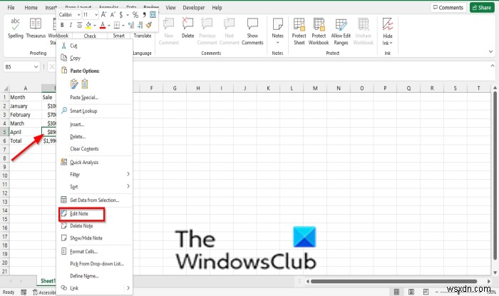 How to add, insert and use Notes in Excel