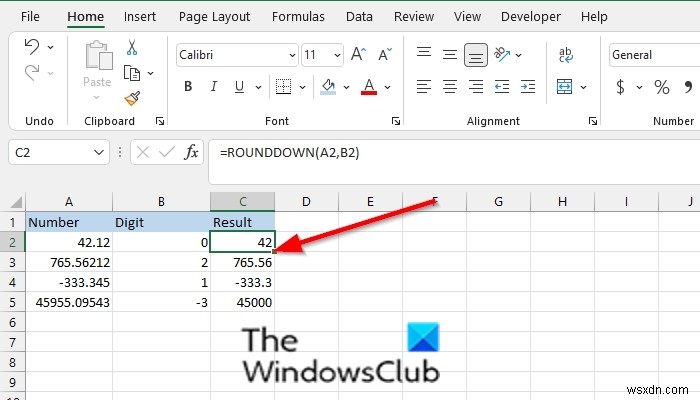 How to use the ROUNDDOWN function in Excel