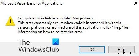 Fix Compile error in hidden module in Excel or Word