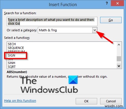 How to use the SIGN function in Excel