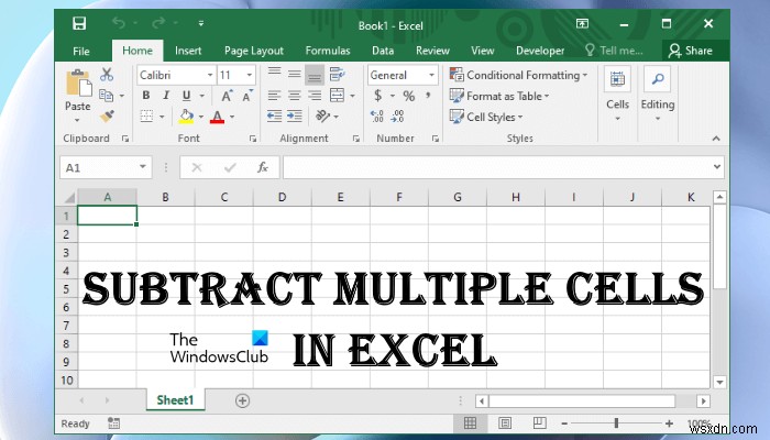 How to subtract multiple cells in Excel