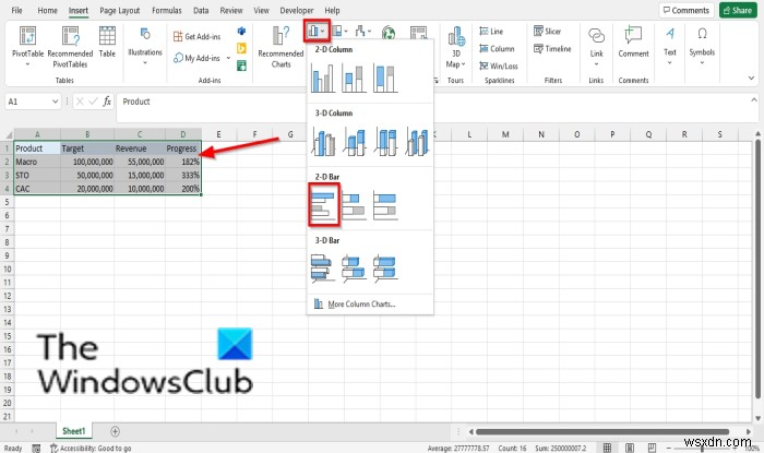 How to create a Bar or Circle Progress Chart in Excel
