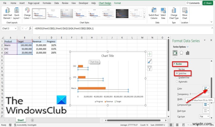 How to create a Bar or Circle Progress Chart in Excel