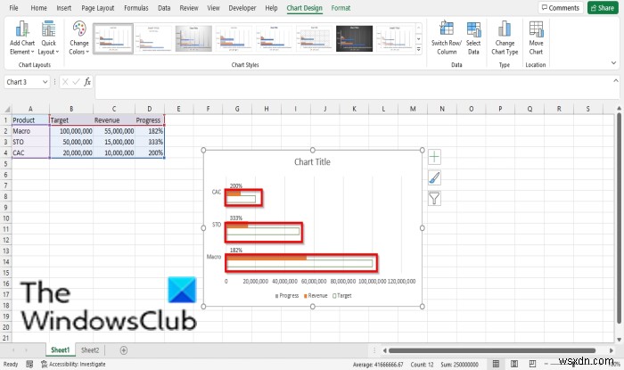 How to create a Bar or Circle Progress Chart in Excel