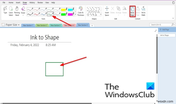 How to create Shapes in OneNote using Ink to Shape feature