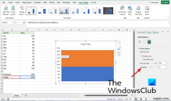 How to create a Thermometer Chart in Excel