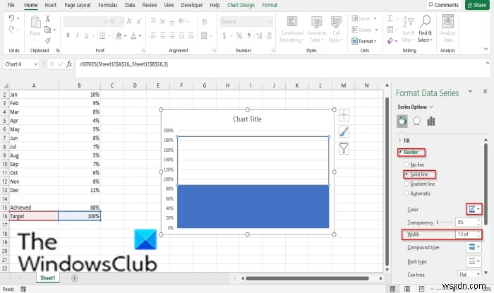 How to create a Thermometer Chart in Excel