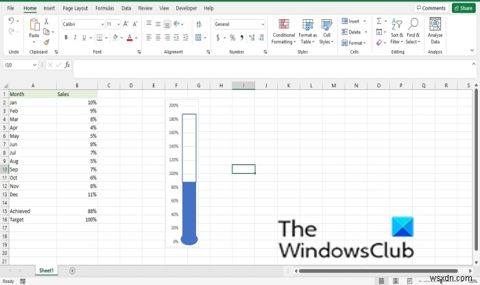 How to create a Thermometer Chart in Excel
