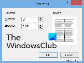 How to add or remove Columns to a Text Box in Publisher