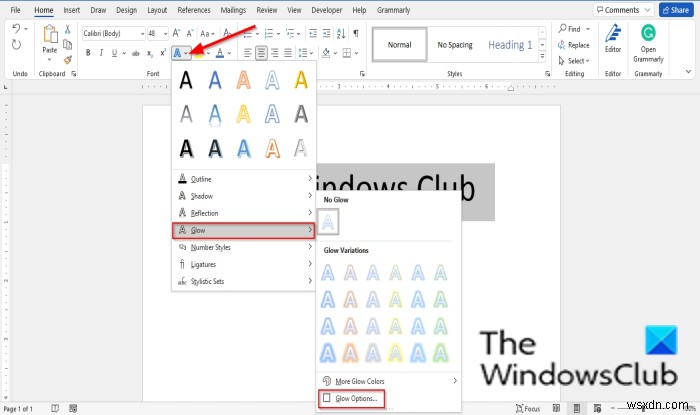 How to make Font blurry in Microsoft Word