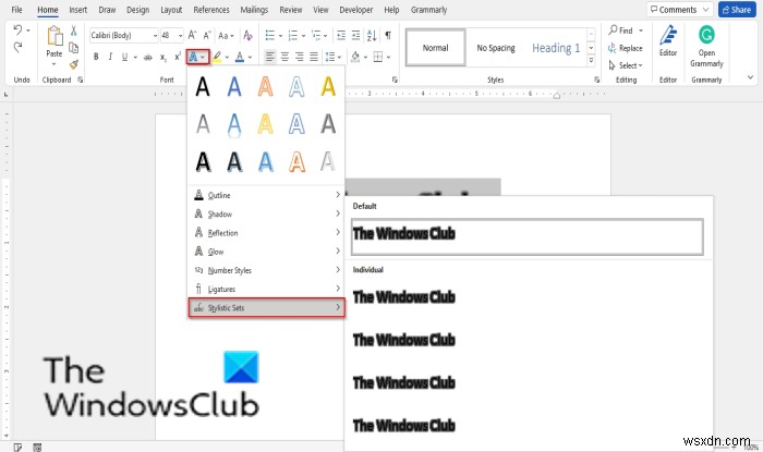 How to make Font blurry in Microsoft Word