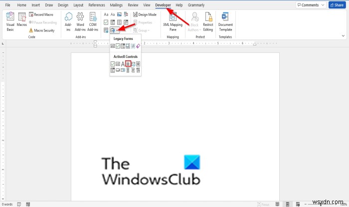 How to add Radio button in a Microsoft Word document
