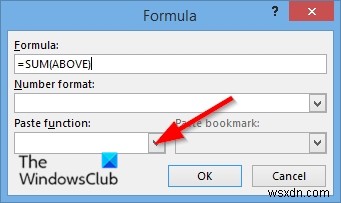 How to sum a Column or Row of Numbers in a Word Table