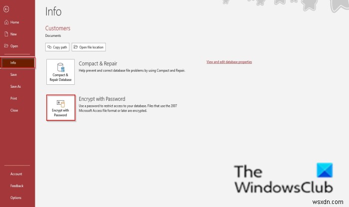 How to set a Password on an Access Database