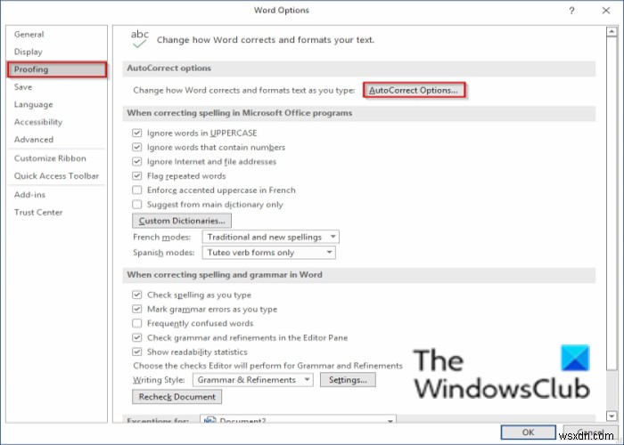 How to enable or disable Auto-capitalization in Word