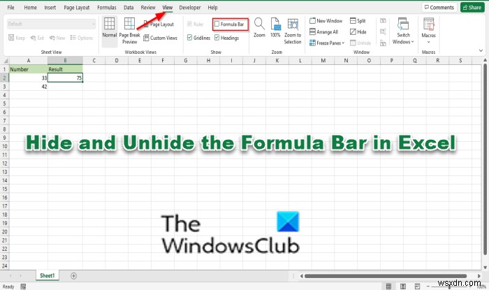 How to Hide and Unhide the Formula Bar in Excel