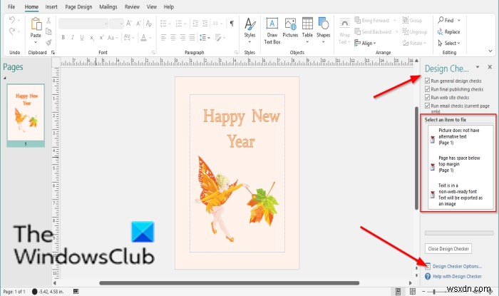 How to use Design Checker in Publisher