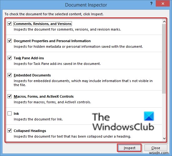 How to inspect documents in Word using Document Inspector