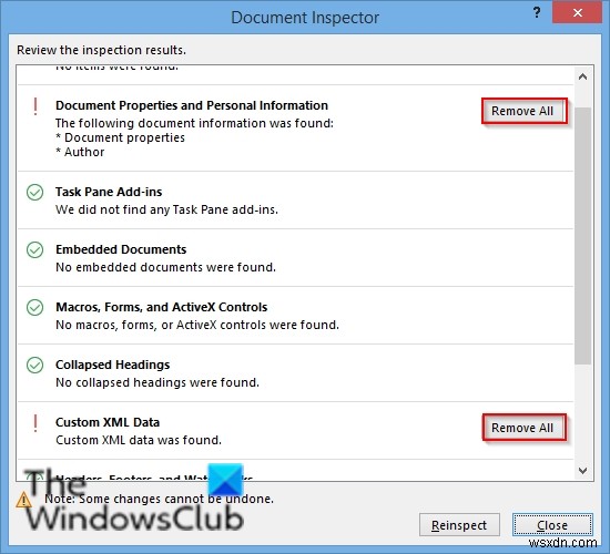 How to inspect documents in Word using Document Inspector