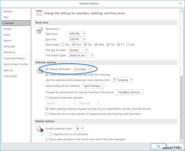 How to stop Outlook Calendar email notifications
