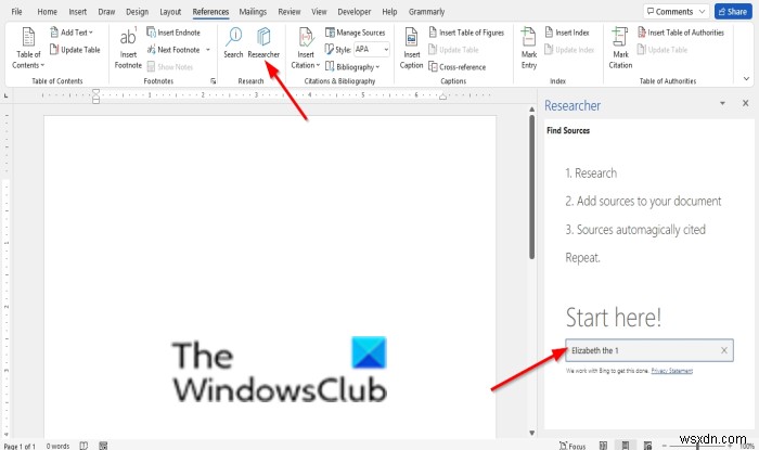 How to use Researcher in Microsoft Word to research for Papers and Essays