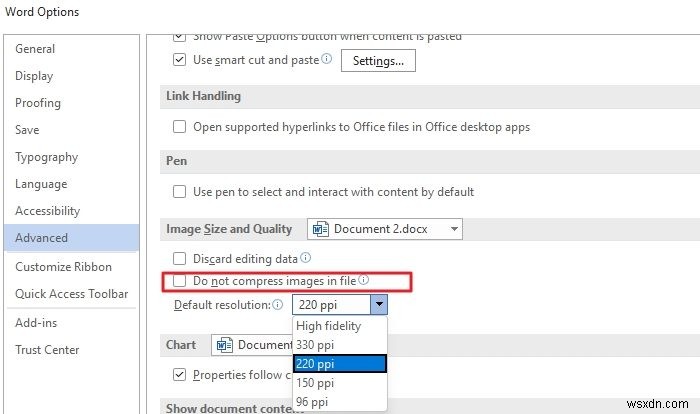 Preserve image quality when saving in Word, Excel, PowerPoint