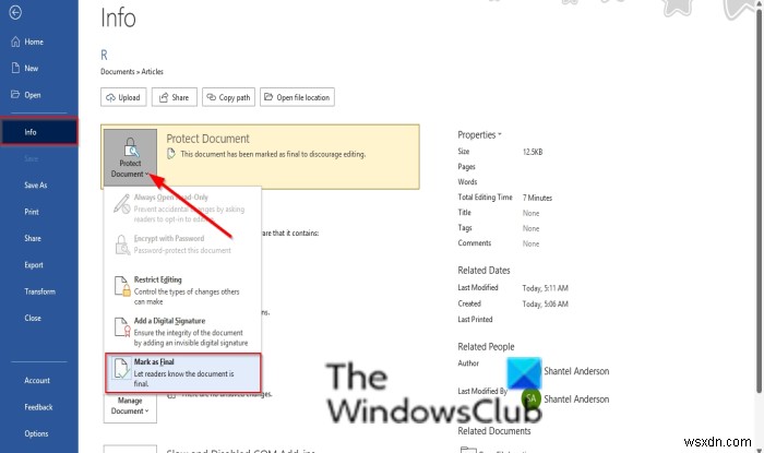 You can’t make this change because the selection is locked – Word error
