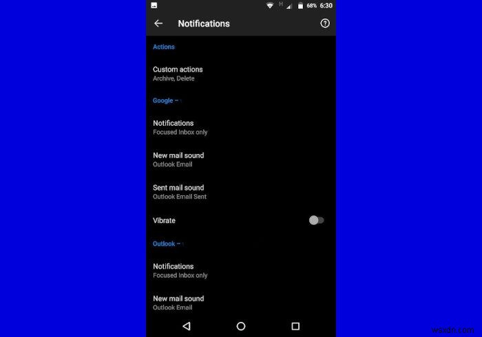 Outlook notifications are not working on Android phone