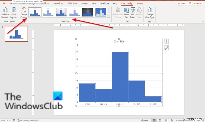 How to create a Histogram chart in PowerPoint