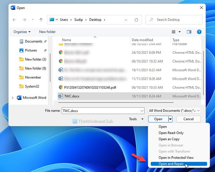 Fix The file is corrupt and cannot be opened error in Word, Excel, PowerPoint