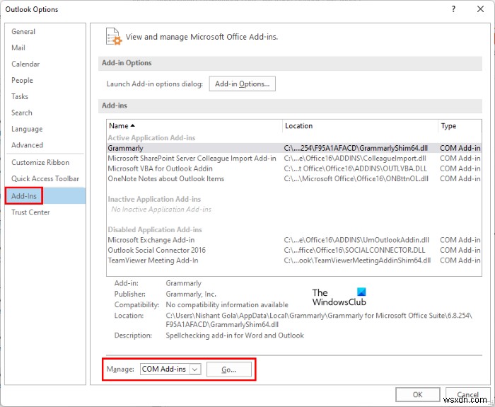 Fix Outlook crashes when sending an email
