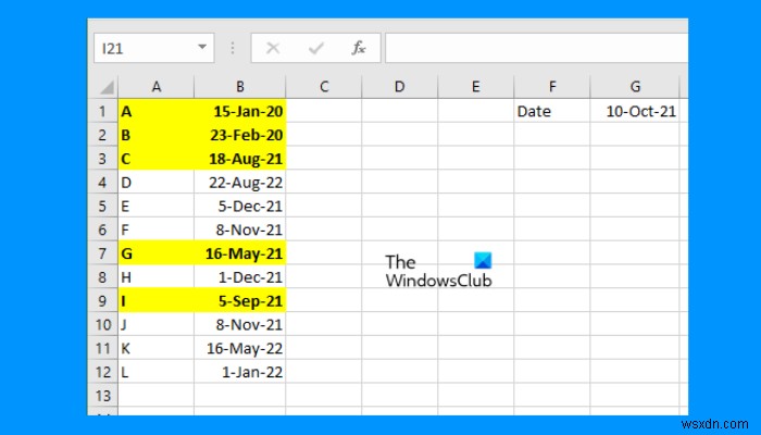How to highlight Rows with Dates using Conditional Formatting in Excel