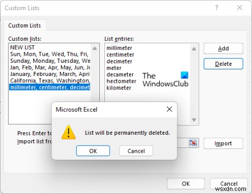 How to create a Custom List in Excel