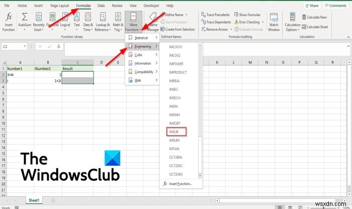 How to use the IMSUB function in Microsoft Excel
