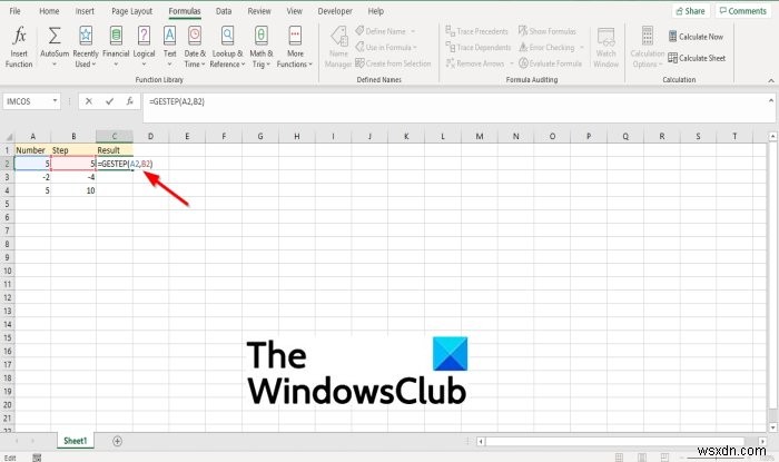 How to use the GSTEP function in Microsoft Excel