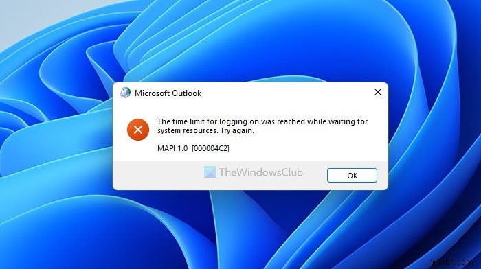 The time limit for logging on was reached – Outlook error