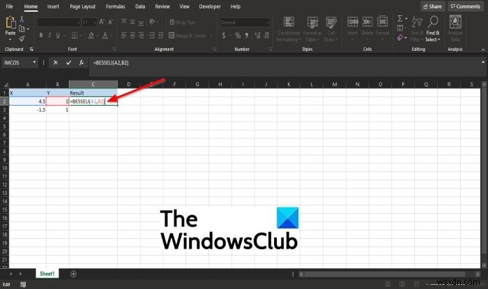 How to use the BESSELI function in Microsoft Excel