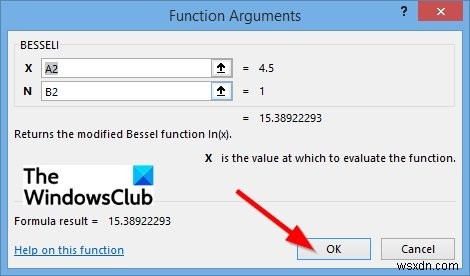 How to use the BESSELI function in Microsoft Excel