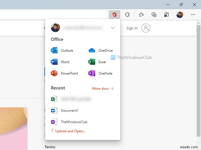 Create Office documents on Edge and Chrome using Office Online extension