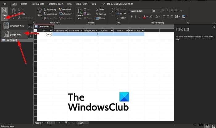 How to change the Field size in Microsoft Access