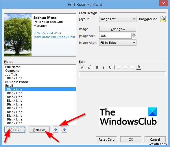 How to create Electronic Business Card in Outlook