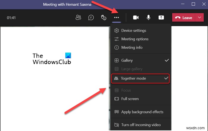 What is Together Mode in Microsoft Teams and How to use it?
