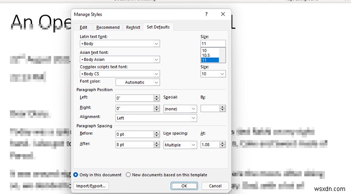How to change Line Spacing in Microsoft Word