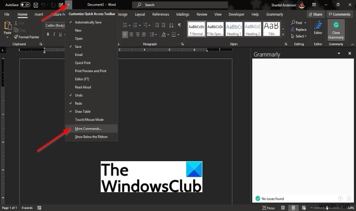 How to customize the Quick Access toolbar in Office programs