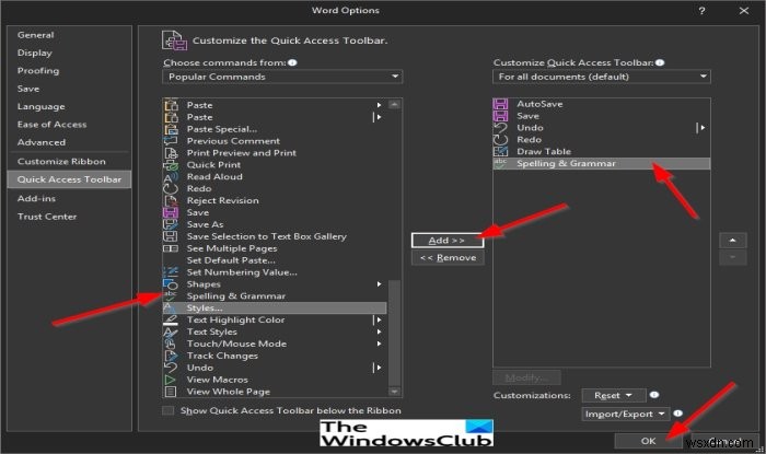 How to customize the Quick Access toolbar in Office programs