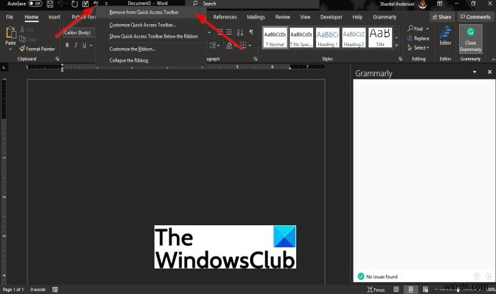 How to customize the Quick Access toolbar in Office programs