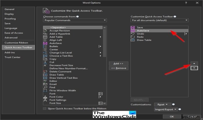 How to customize the Quick Access toolbar in Office programs