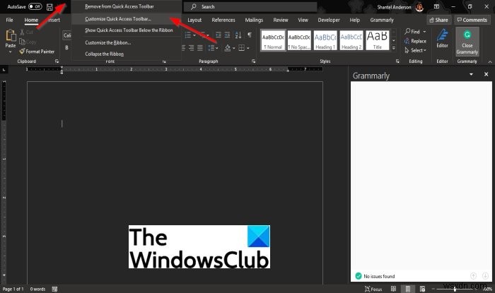 How to customize the Quick Access toolbar in Office programs